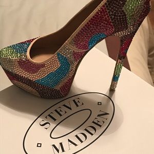 Steve Madden colorful crystal heels